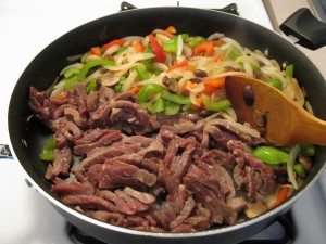 Push the Veggies to One Side to Brown the Meat